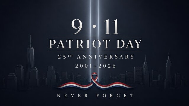 Honoring the 25th anniversary of patriot day remembering the events of september 11 from 2001 to 2026 never forgotten