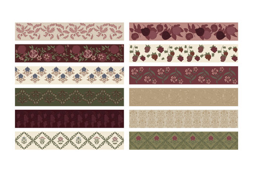 Vintage Botanical and Fruit Decorative Border Collection