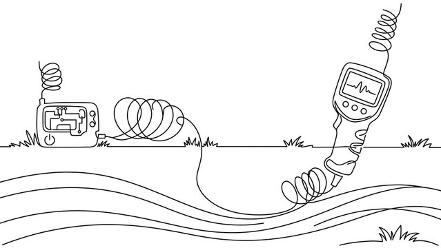Electrical testing device sketch on white background.