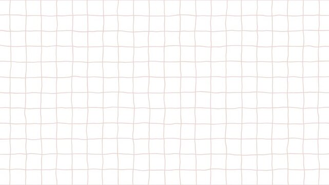 手描き風ラフグリッド変形アニメーション背景 ベージュ 白 横長 16:9
