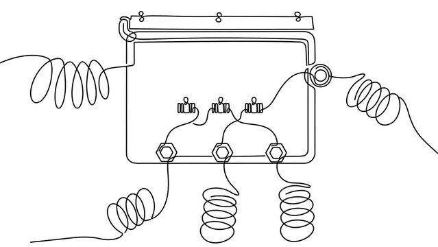 Electrical circuit diagram white background.