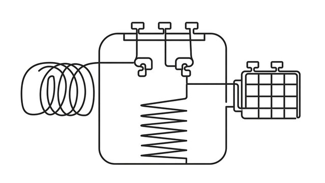 Electrical circuit diagram white background.