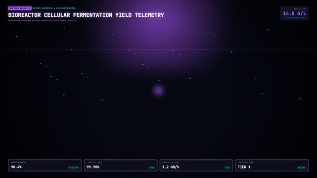 Bioreactor Cellular Fermentation Yield Telemetry Animation