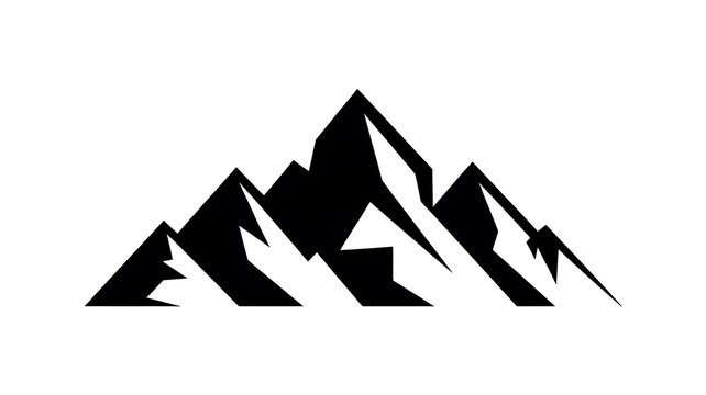 Simple black mountain silhouette icon design