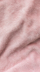 Soft pink faux fur fabric texture background © MariiaDemchenko