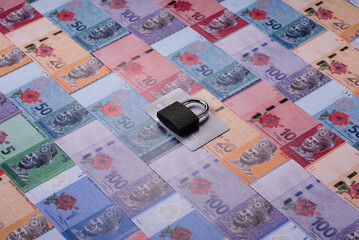 Blocking of a bank debit card, account, or bill, fraud, or bankruptcy. Blocking of a bank card © chernikovatv