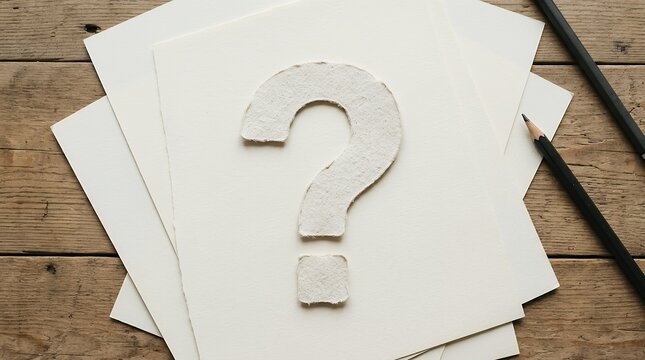 Question mark on paper sheets on wooden background  Question Mark Paper Sheets Wooden Background Query Symbol FAQ Concept Help Sign Unknown Question Wood Texture Paper Texture Minimalist