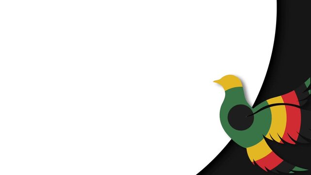 Happy Emancipation Day Celebration Background with Colorful Pan African Bird and Copy Space.