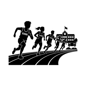Student Athletes Running on Track