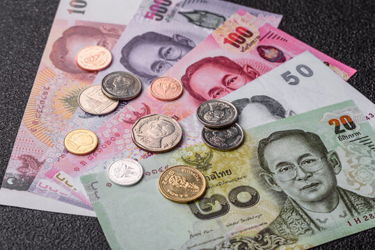 Thailand, Thai paper banknotes baht for settlements and financial transactions