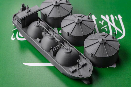 An LNG or oil tanker for maritime transport, energy resources and their movement. An LNG tanker