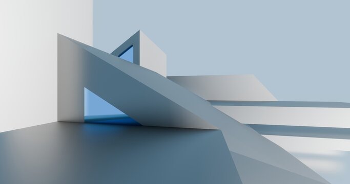 3d rendering architecture background building geometric shape