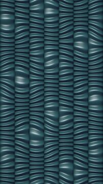 Bellows Accordion Column Wall With Traveling Compression Waves, Seamless Loop Background in cool silver tones vertical 9:16