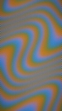 Chroma Bleed Rainbow Moire Crawling Over Fine Stripes Analog Color Fringe Background Seamless Loop in soft amber tones vertical 9:16