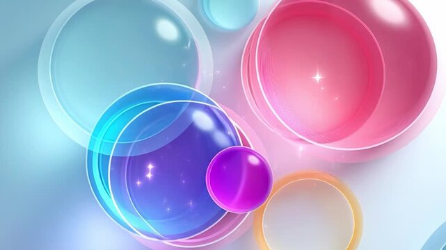Colorful overlapping bubbles animation with mesmerizing movement and vibrant hues