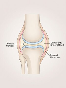 Anatomical Diagram of Human Knee Joint Showing Articular Cartilage Joint Cavity and Synovial Membrane