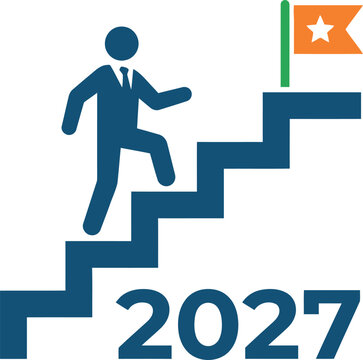 Success Steps 2027 Business Achievement Icon
