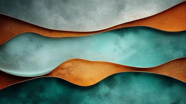 ?Mesmerizing abstract waves of copper and turquoise form and transform