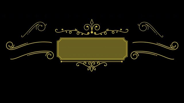 Elegant gold ornate frame and vintage flourish design elements.