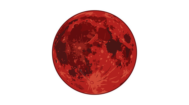 Red moon blood moon vector illustration isolated on white