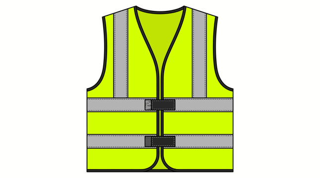 High visibility safety vest with reflective stripes vector illustration