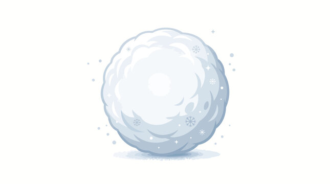 White winter snowball with snowflakes vector illustration