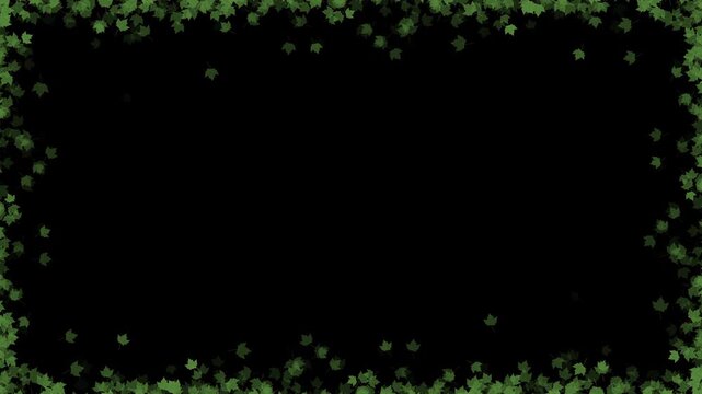 4K Falling leaf border animation