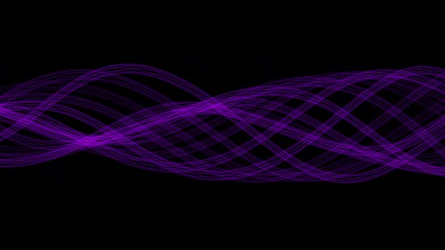 Abstract waves of light glowing in motion against dark background as digital energy flow lines animation creating futuristic network connection visual motion graphic.