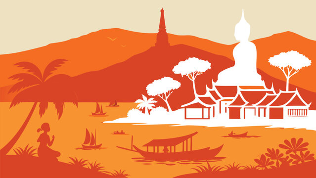 Phuket Island Panoramic Skyline Vector for Travel Design