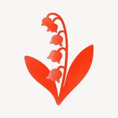 Naklejka premium Red lily of valley silhouette