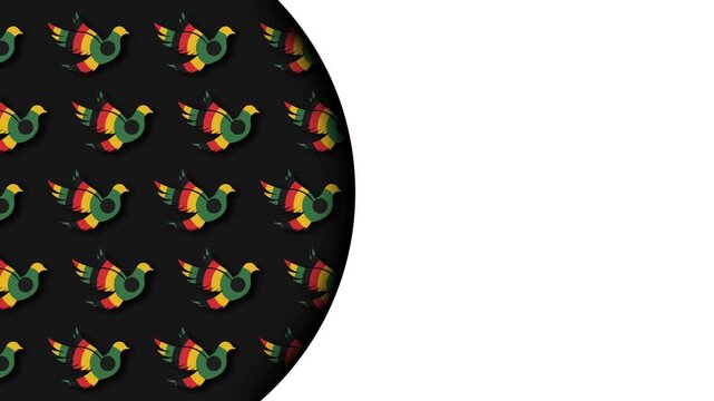 Pan African Colors Bird Pattern Motion Graphic for Emancipation Day Celebration.