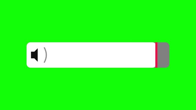 Volume Indicator Control Bar Increasing on Green Screen Background - Audio Sound Level Progress Bar Animation for Editing