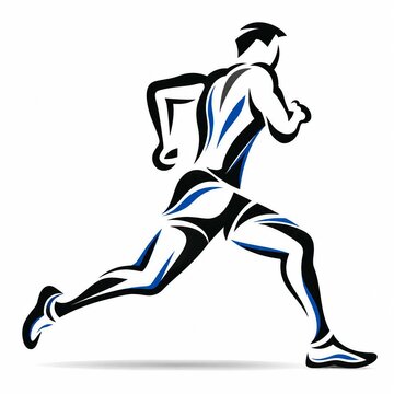 Athlete running in dynamic running pose with athletic gear