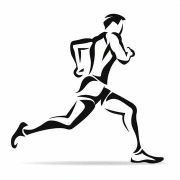 Athlete running mid-stride in dynamic pose