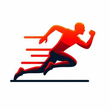 Athlete sprinting with motion blur effect on track