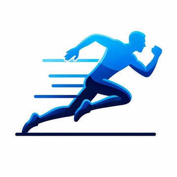 Dynamic runner silhouette sprinting with motion blur