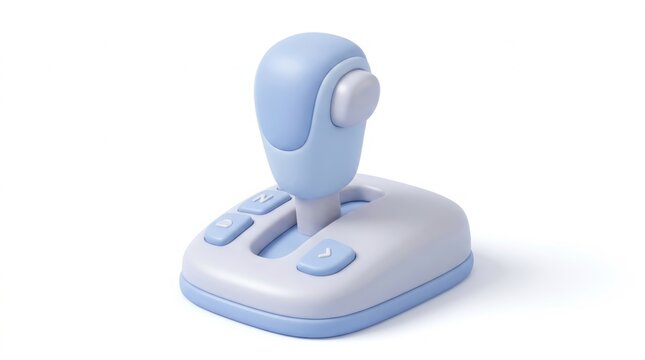 Transportation - 3D cartoon car gear shift stick isolated on white background