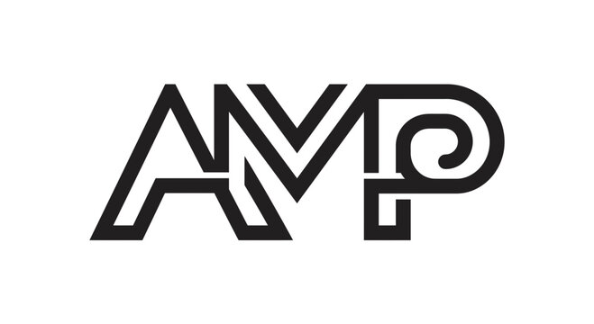 Minimalist AMP Monogram Logo Design