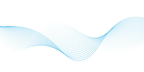 Fototapeta premium Abstract horizontal glowing blue line wave backgrounda