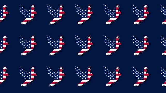 Patriotic American Flag Dove Pattern Motion Graphic for Emancipation Day Celebration.