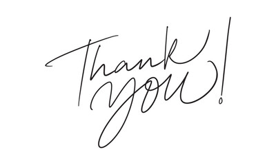 Handwritten Thank You Lettering with Elegant Continuous Line Calligraphy © Rakibul