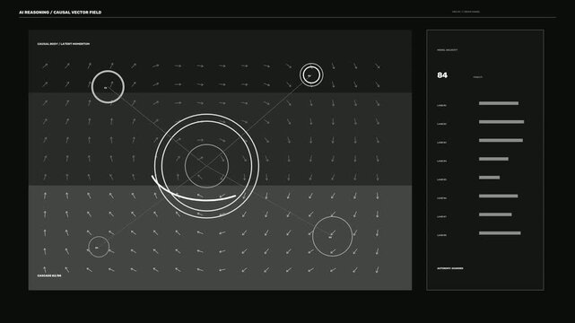 AI Reasoning Causal Vector HUD Seamless Loop