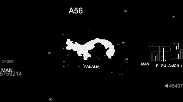 Panama map animation showcasing economy, infrastructure, technology, population, energy, trade, and national development data for presentations, films, documentaries, and motion graphics.