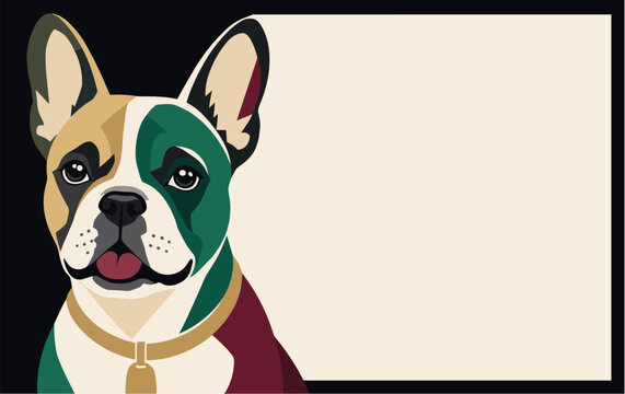 French bulldog banner template with copy space for pet care advertising and veterinary branding