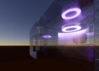 Escena abstracta 3D con iluminación y espacio futurista © Will