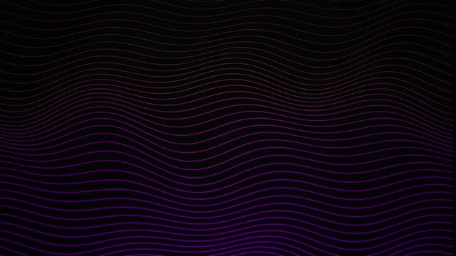 Abstract flowing digital wave lines on dark background motion graphic
