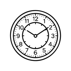 Black and white line art vector icon of a classic wall clock  © Rizki Rapds