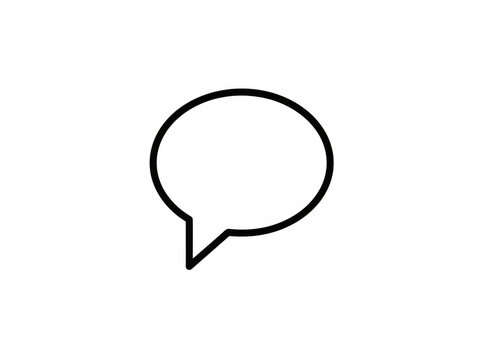 Single speech bubble chat icon isolated on transparent background