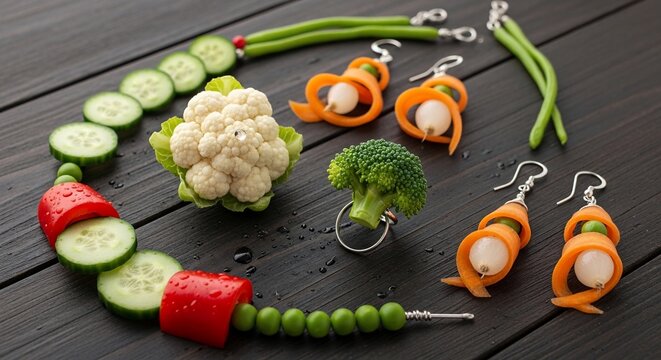 Vegetable jewelry and culinary design