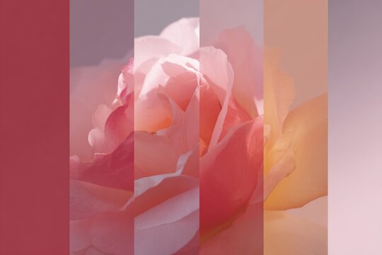 Soft rose and cherry linear gradient floral overlay background for romantic wallpaper and design with warm petal tones